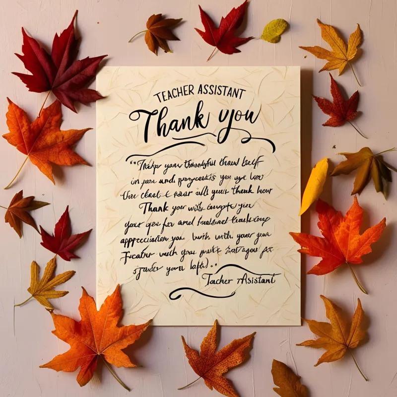 Teacher Assistant Thank You Note Quotes