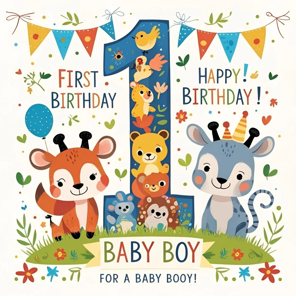 First Birthday Wishes for Baby Boy 🎉