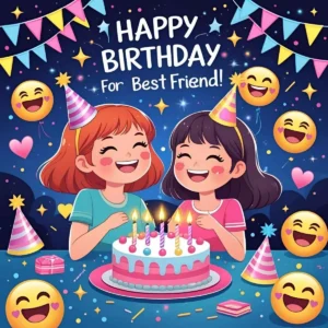 Read more about the article Birthday Wishes for Best Friend Girl with Emojis🎂💖 | Updated 2025