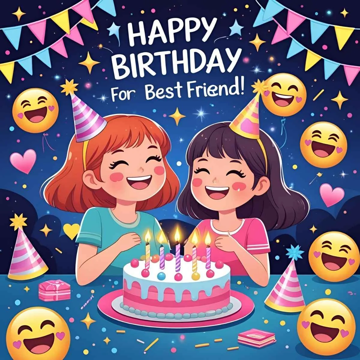 Read more about the article Birthday Wishes for Best Friend Girl with Emojis🎂💖 | Updated 2025