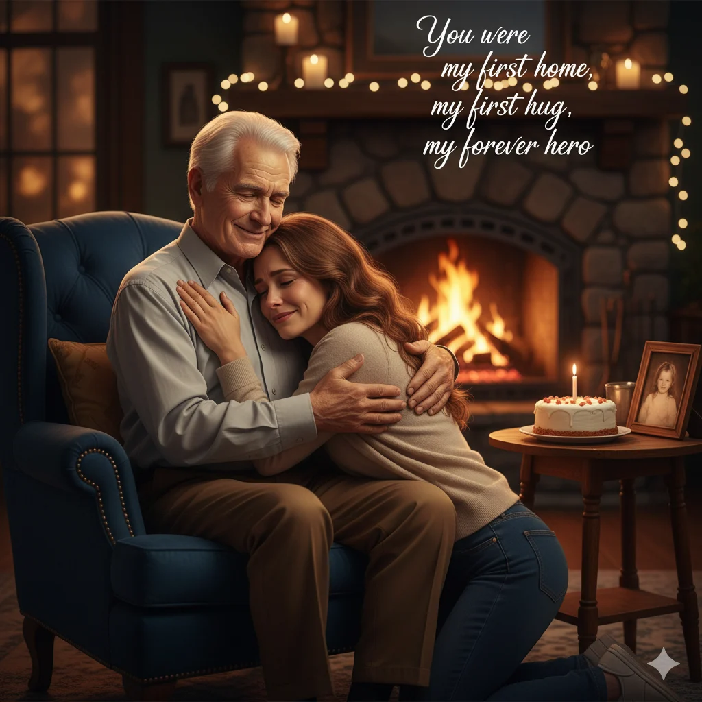 Short Heart Touching Birthday Wishes for Father from Daughter