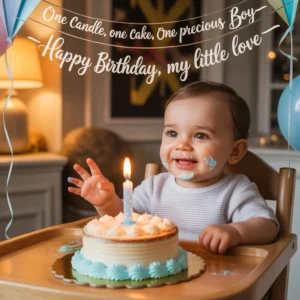 Read more about the article 210+Cute 1st Birthday Wishes for Baby Boy from Mother 🎁2025 Best